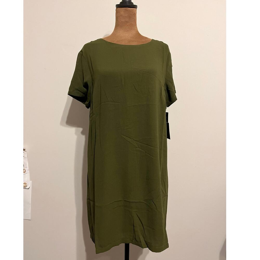 Lulus Shift and Shout Olive Green Mini Dress Size M